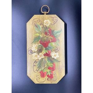 Tole Painted Wall Art 1980s Strawberries